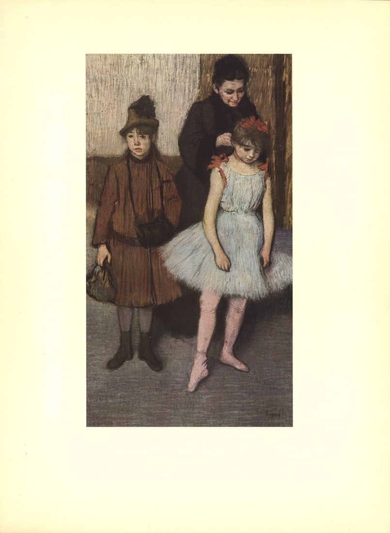 The Mante Family with a Dancer: The Mante Family with a Dancer by Edgar Degas, 1975 Unsigned Offset Lithograph. Paper size is 14.5 x 11 inches, with an image size of 10 x 5.5 inches. The Offset Lithograph is from an unknown edition