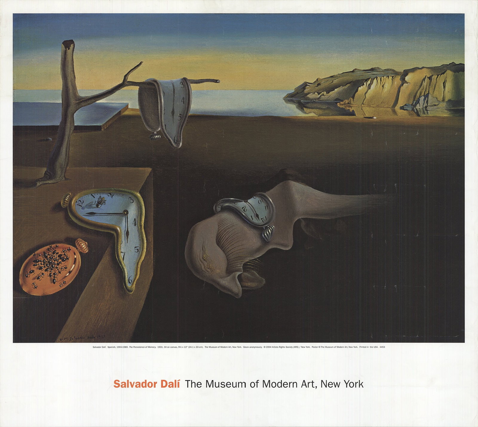 The Persistence of Memory: The Persistence of Memory by Salvador Dali, 2004 Unsigned Offset Lithograph. Paper size is 24 x 27 inches, with an image size of 18.5 x 25.5 inches. The Offset Lithograph is from an unknown edition si