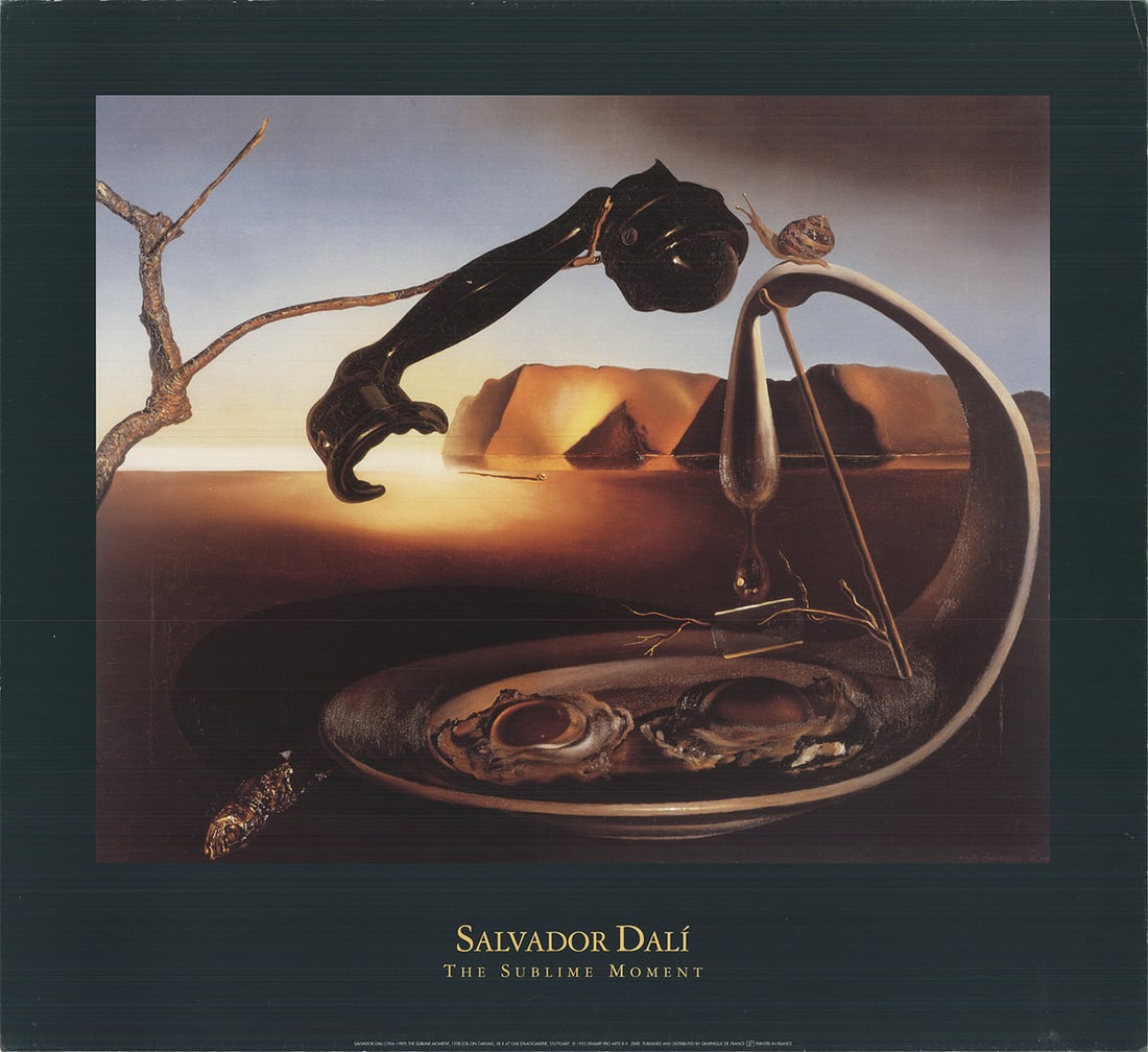 The Sublime Moment: The Sublime Moment by Salvador Dali, 1995 Unsigned Offset Lithograph. Paper size is 22 x 24 inches, with an image size of 16.25 x 20 inches. The Offset Lithograph is from an unknown edition size. and 
