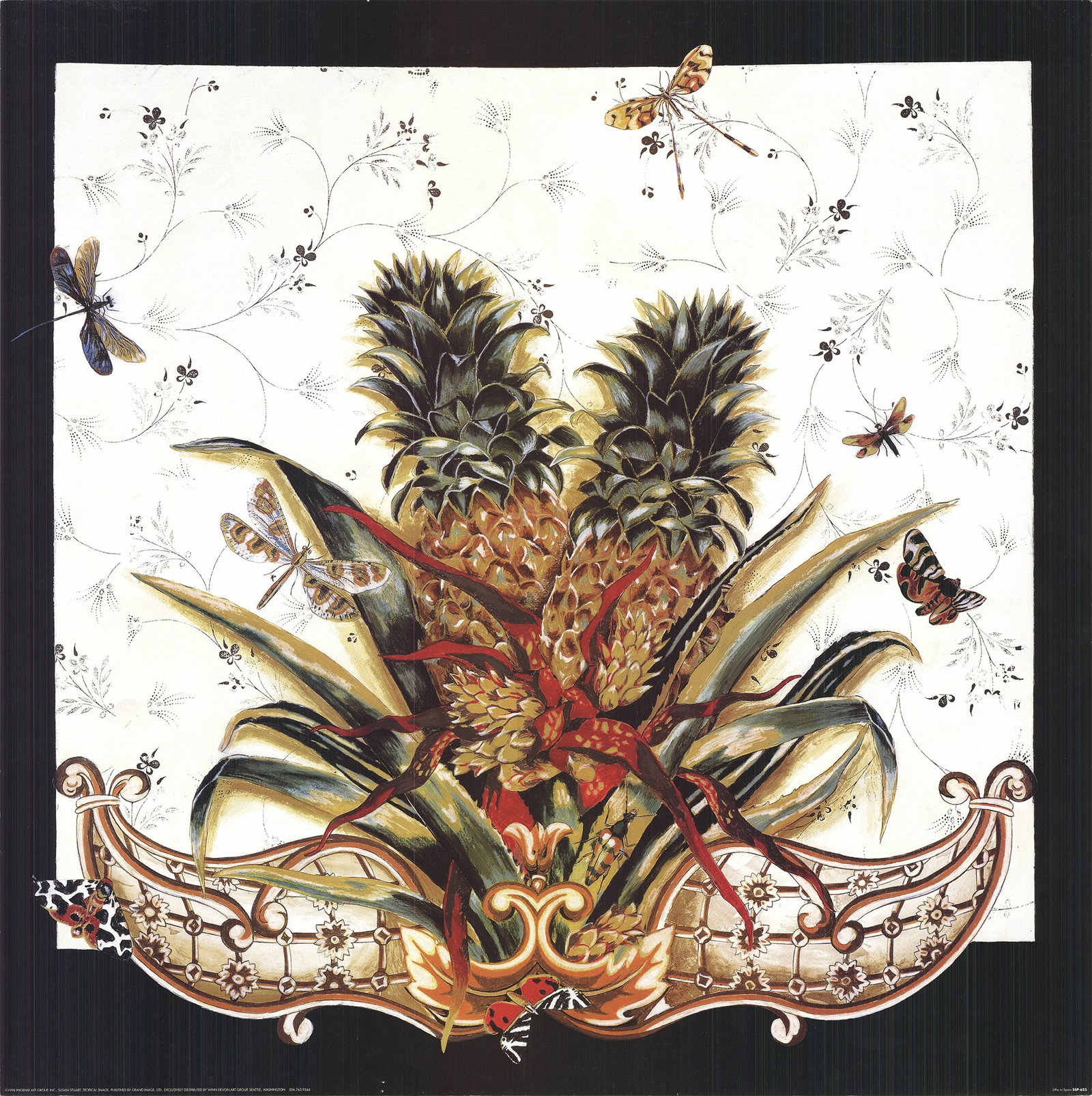 Tropical Snack: Tropical Snack by Susan Stuart, 1998 Unsigned Offset Lithograph. Paper size is 27.5 x 27.5 inches, with an image size of 27.5 x 27.5 inches. The Offset Lithograph is from an unknown edition size. and