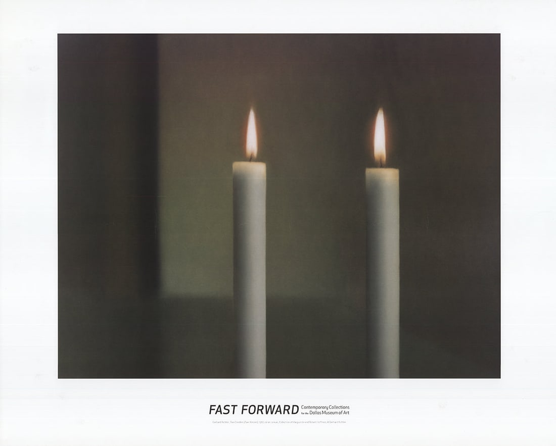 Two Candles: Two Candles by Gerhard Richter, 1995 Unsigned Offset Lithograph. Paper size is 24 x 29.75 inches, with an image size of 18.25 x 23.5 inches. The Offset Lithograph is from an edition size of 1000 and