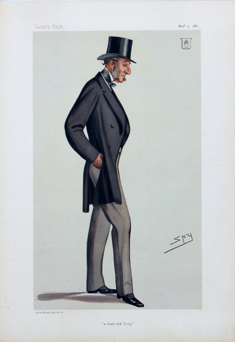 Vanity Fair: A Fin Old Tory: Vanity Fair: A Fin Old Tory by Artist Unknown, 1972 Unsigned Lithograph. Paper size is 15 x 10.25 inches, with an image size of 12.25 x 7.25 inches. The Lithograph is from an unknown edition size.