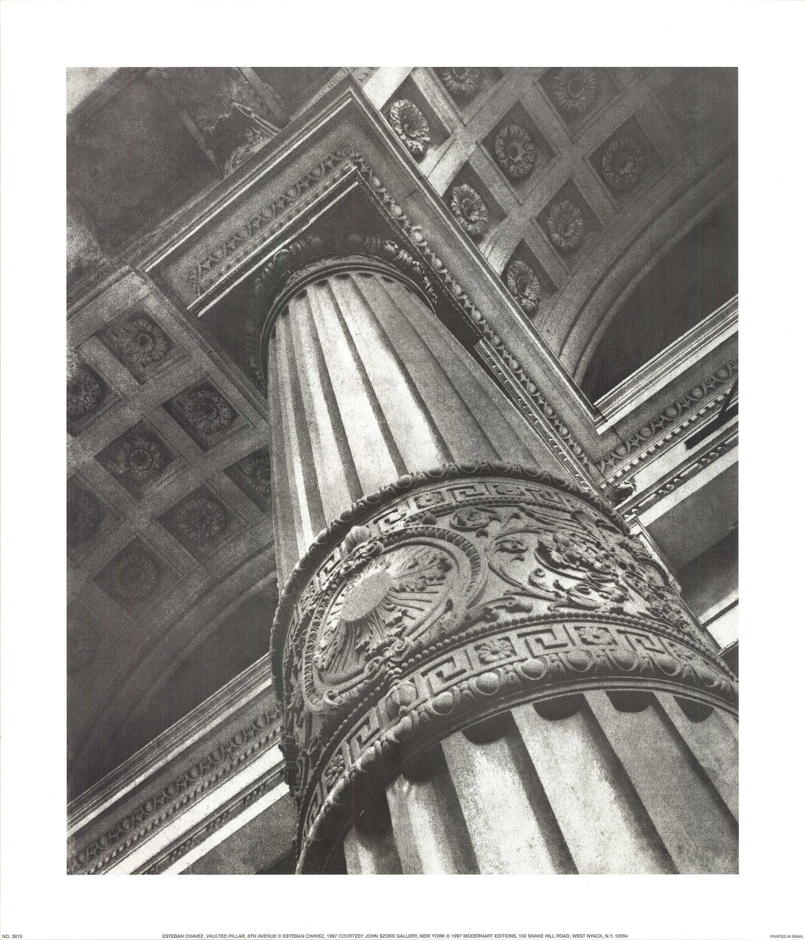 Vaulted Pillar, 6th Avenue: Vaulted Pillar, 6th Avenue by Esteban Chavez, 1997 Unsigned Offset Lithograph. Paper size is 28 x 24 inches, with an image size of 24 x 20 inches. The Offset Lithograph is from an unknown edition