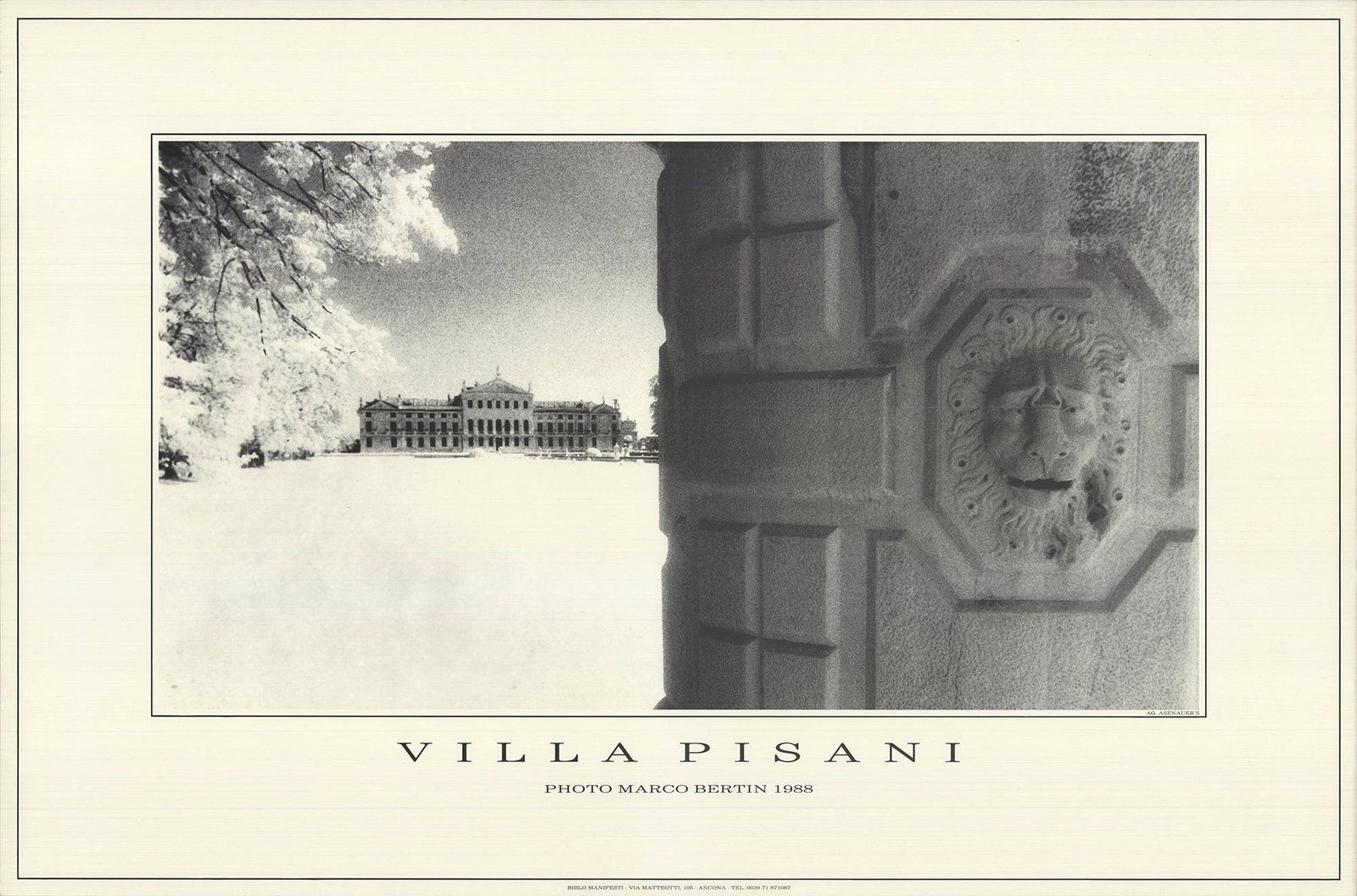 Villa Pisani: Villa Pisani by Marco Bertin, Unsigned Offset Lithograph. Paper size is 23 x 34.75 inches, with an image size of 14.75 x 26.75 inches. The Offset Lithograph is from an unknown edition size. and is