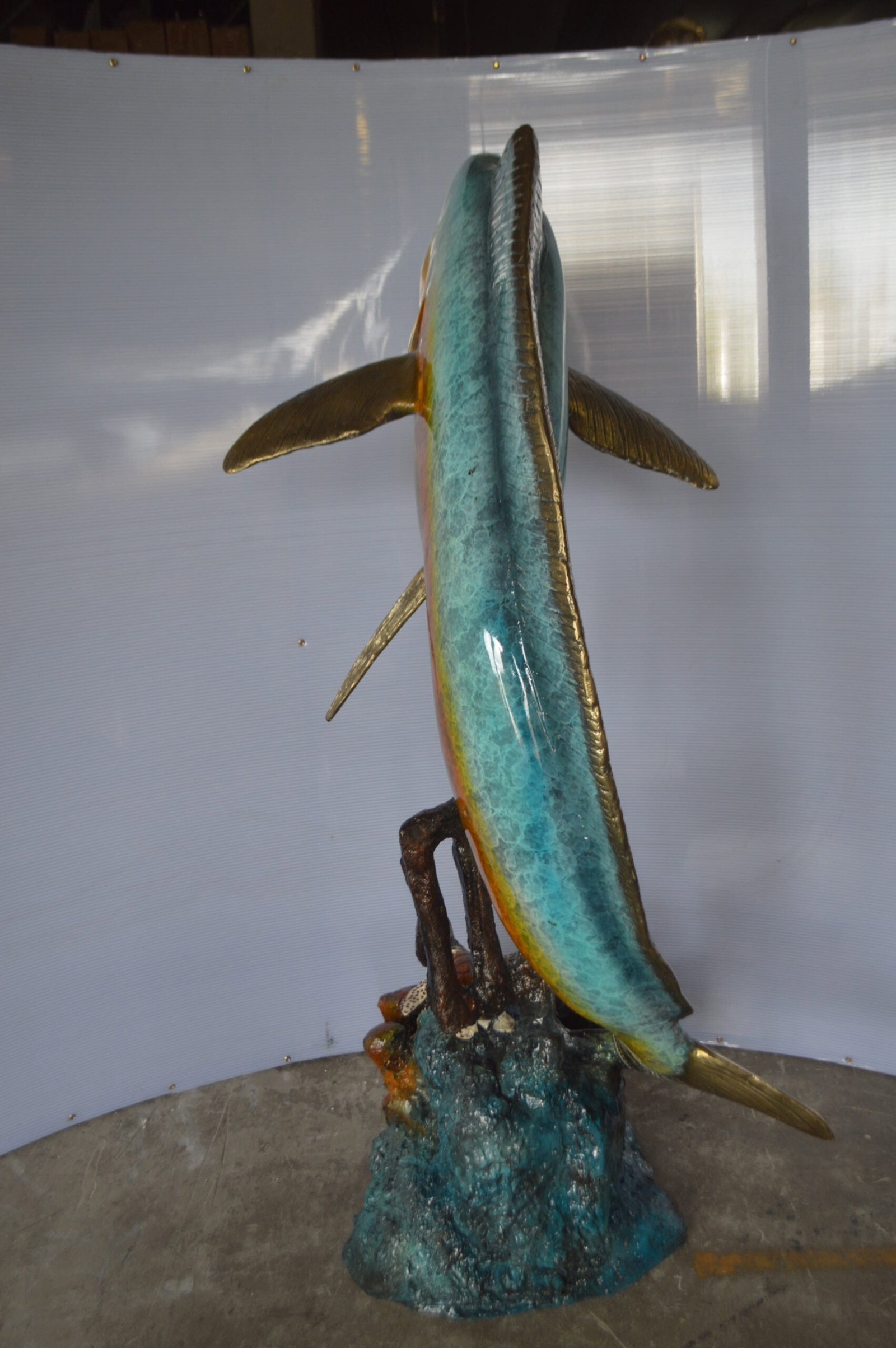 Mahi Mahi -large Fish fountain Bronze Statue - Size: 30"L x 32"W x 69"H. - 7