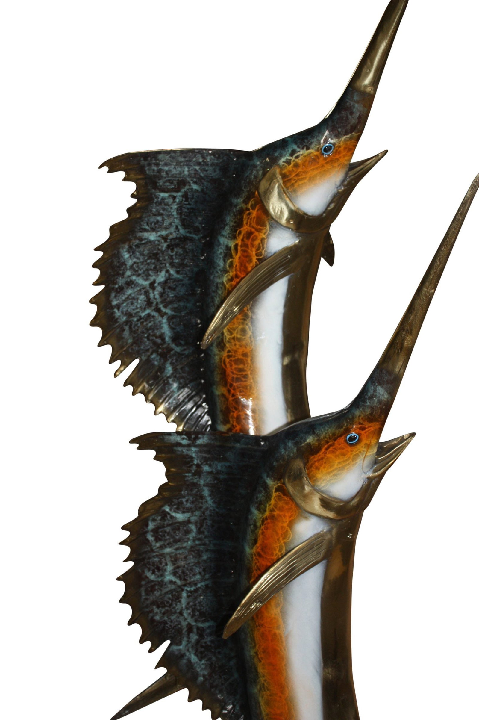 Two Sailfish 56"H Bronze Statue On A Marble Base - 4