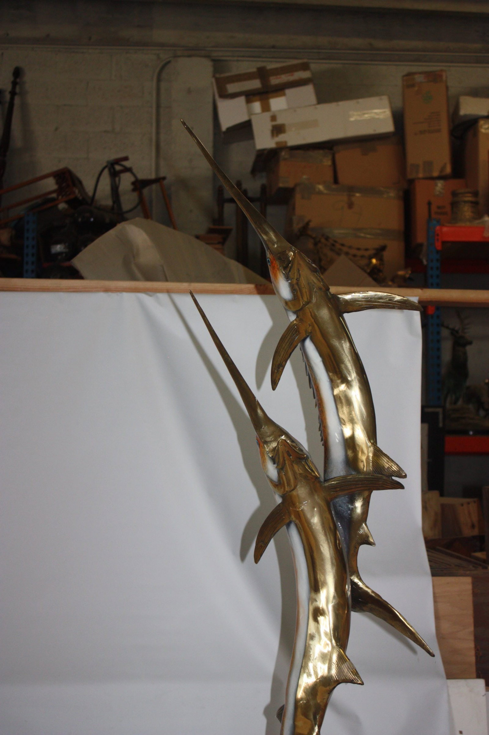 Two Sailfish 56"H Bronze Statue On A Marble Base - 5