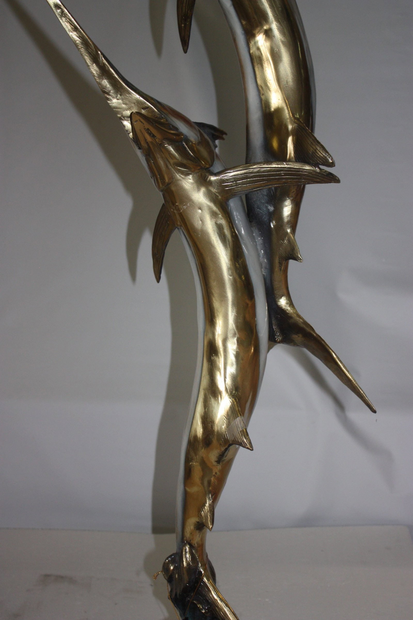 Two Sailfish 56"H Bronze Statue On A Marble Base - 8