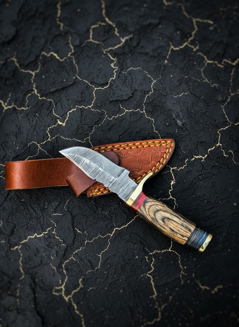 20pc Custom Handmade Damascus Steel 8" Hunting & Camping Knife Set USA Made - 2