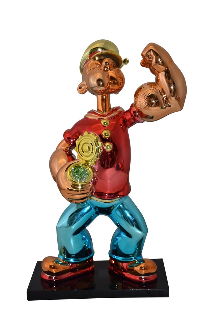 Iconic Red Popeye smaller Resin Statue Size: 11" x 6" x 17"H: Title:Iconic Red Popeye smaller Resin Statue Size: 11" x 6" x 17"H Description:Bring this playful resin statue into your next home or room to display vibrancy and humor to your guests. This fictional