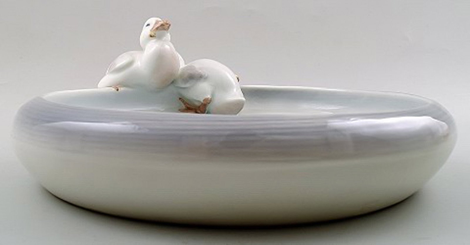Rare Royal copenhagen art nouveau dish with ducks, number 1/358. - 4