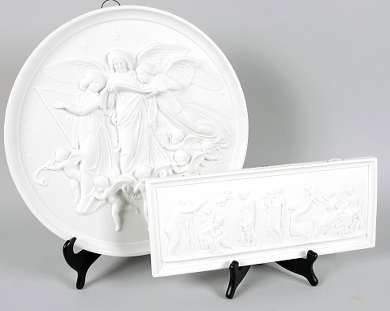 Biscuit plates after Thorvaldsen, B&G (Bing & Grondahl) and Royal Copenhagen. 10 pcs. in stock. - 3