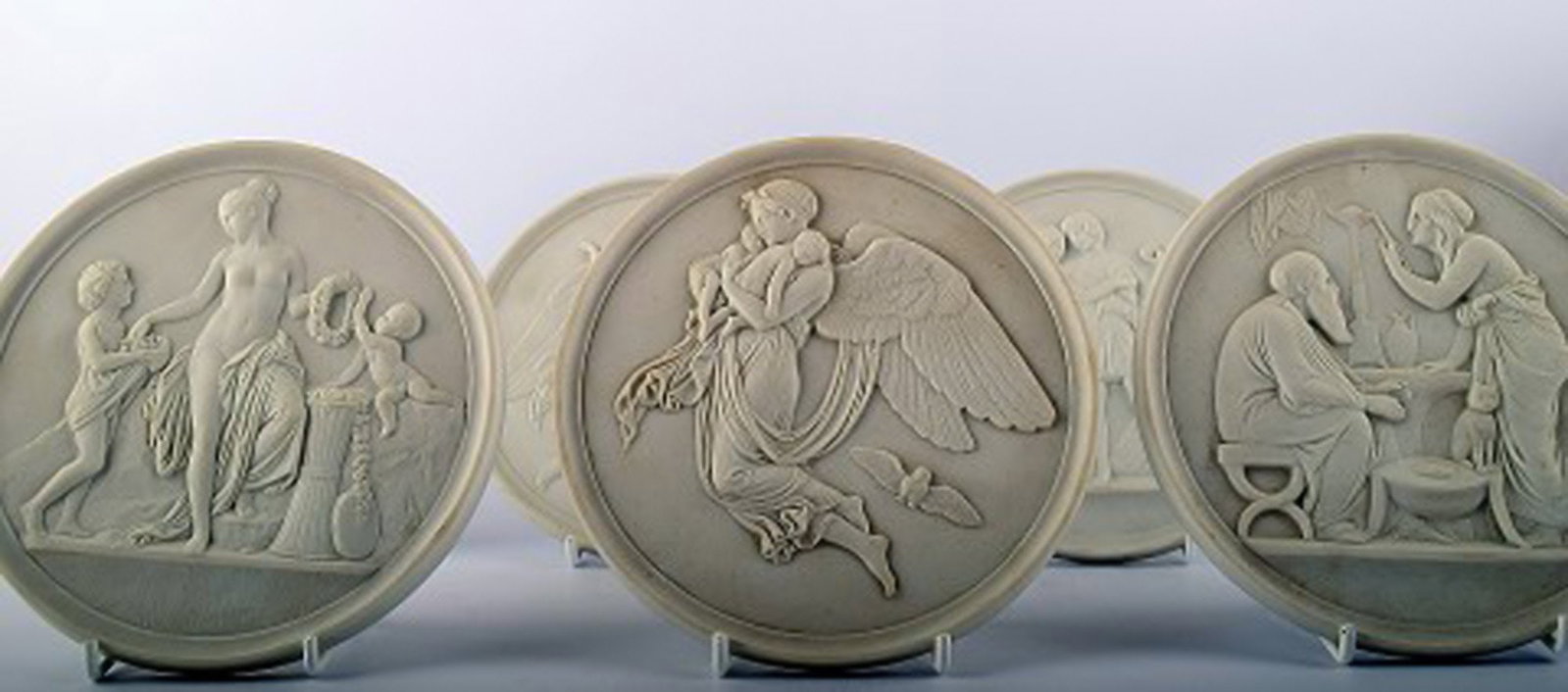 Biscuit plates after Thorvaldsen, B&G (Bing & Grondahl). 6 pcs. in stock. - 2