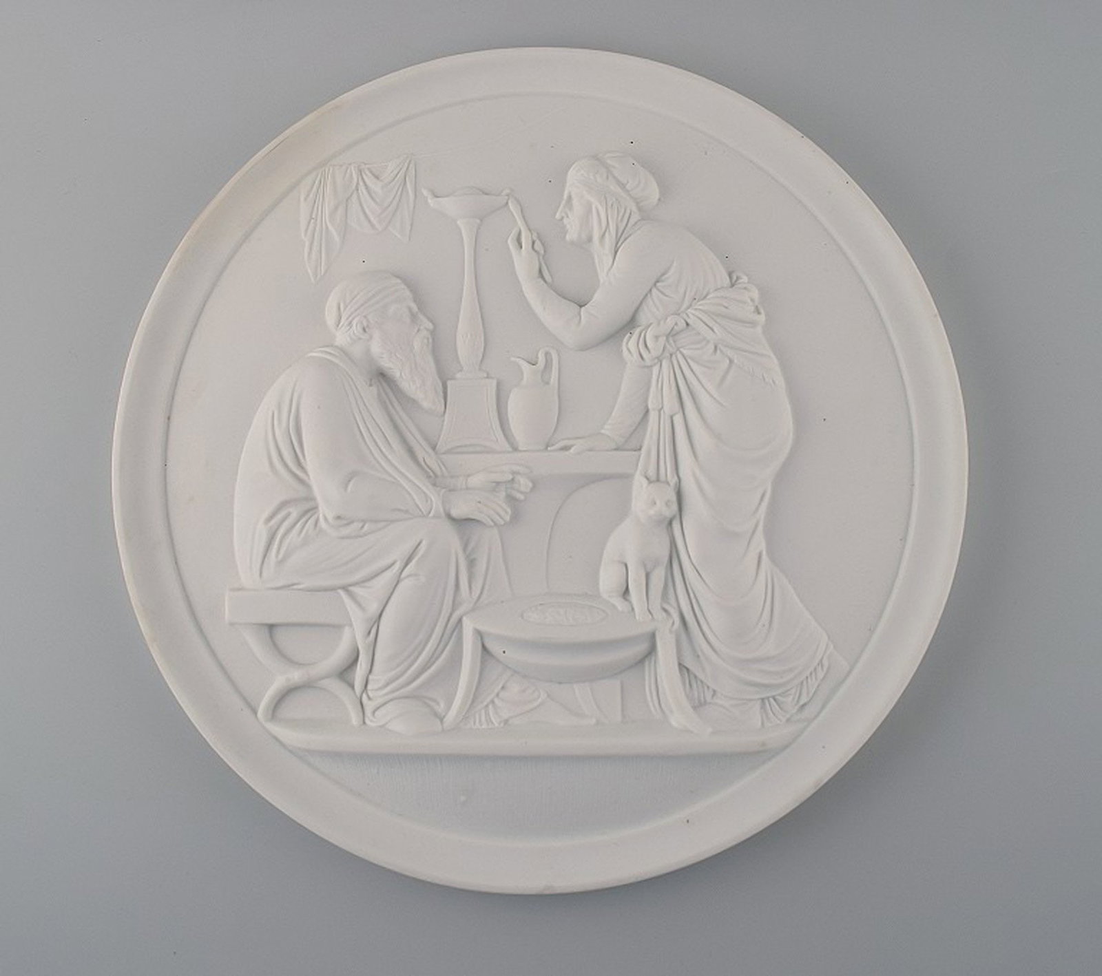 B&G (Bing & Grondahl) large biscuit plate after Thorvaldsen, app. 1880s. (1 of 2)