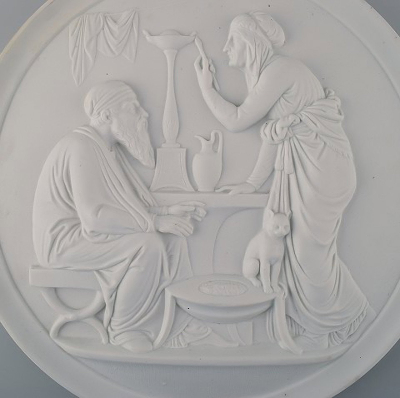 B&G (Bing & Grondahl) large biscuit plate after Thorvaldsen, app. 1880s. - 2