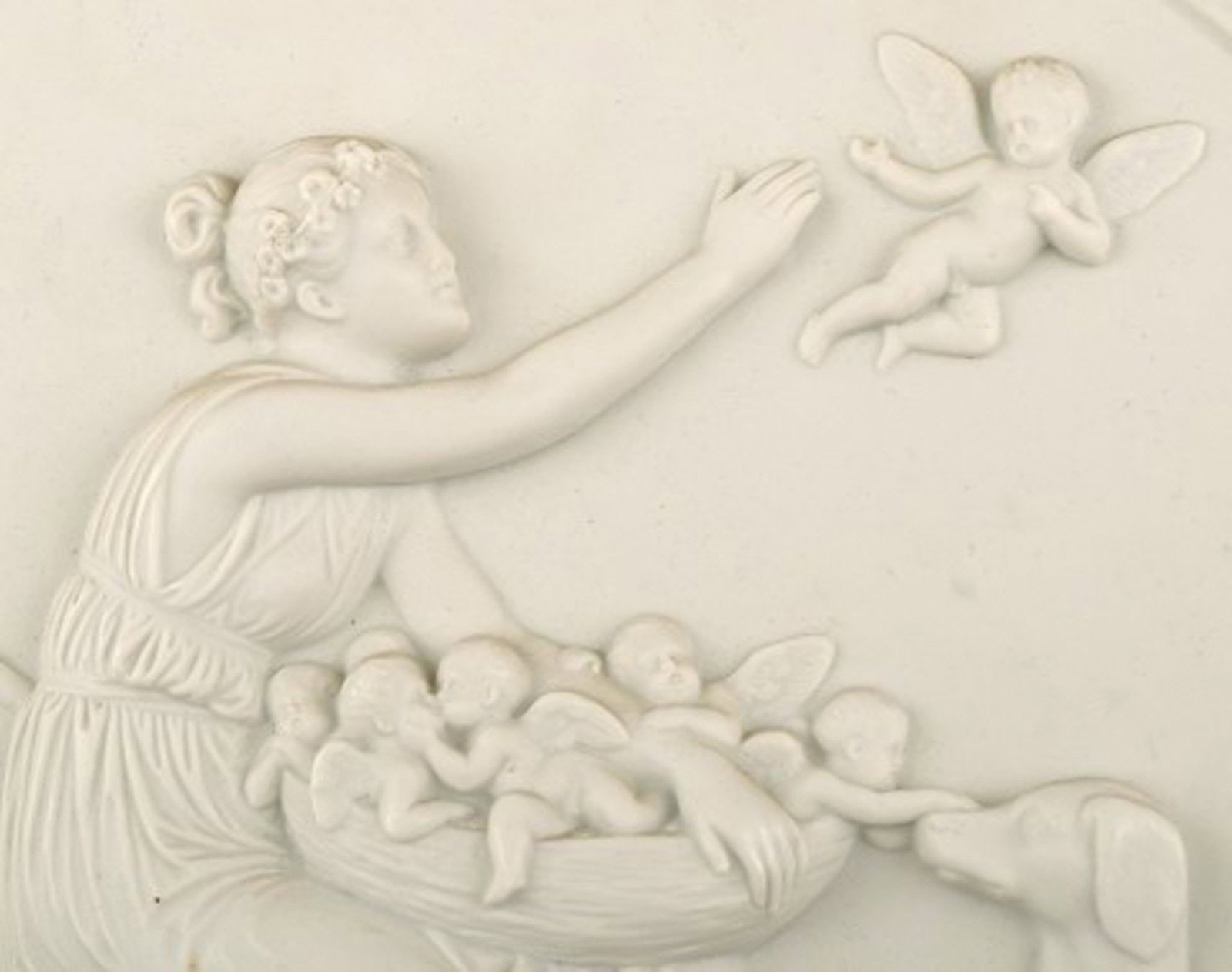 Rare B&G (Bing & Grondahl) large biscuit plate by Thorvaldsen, 1880s. - 2