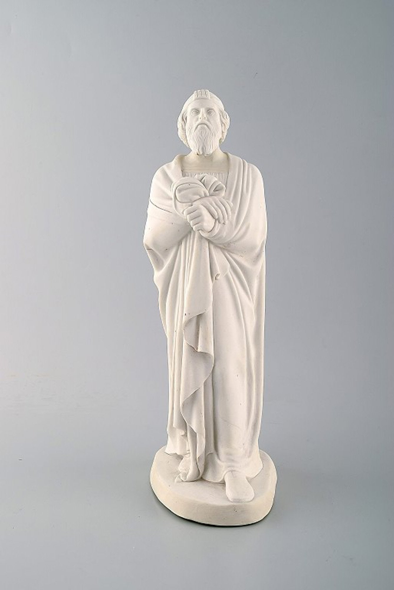 Antique and rare Royal Copenhagen sculpture in biscuit. Sculpture of pharisee after Thorvaldsen. Ca.: Title: Antique and rare Royal Copenhagen sculpture in biscuit. Sculpture of pharisee after Thorvaldsen. Ca. 1870. Description: Antique and rare Royal Copenhagen sculpture in biscuit. Sculpture of phar