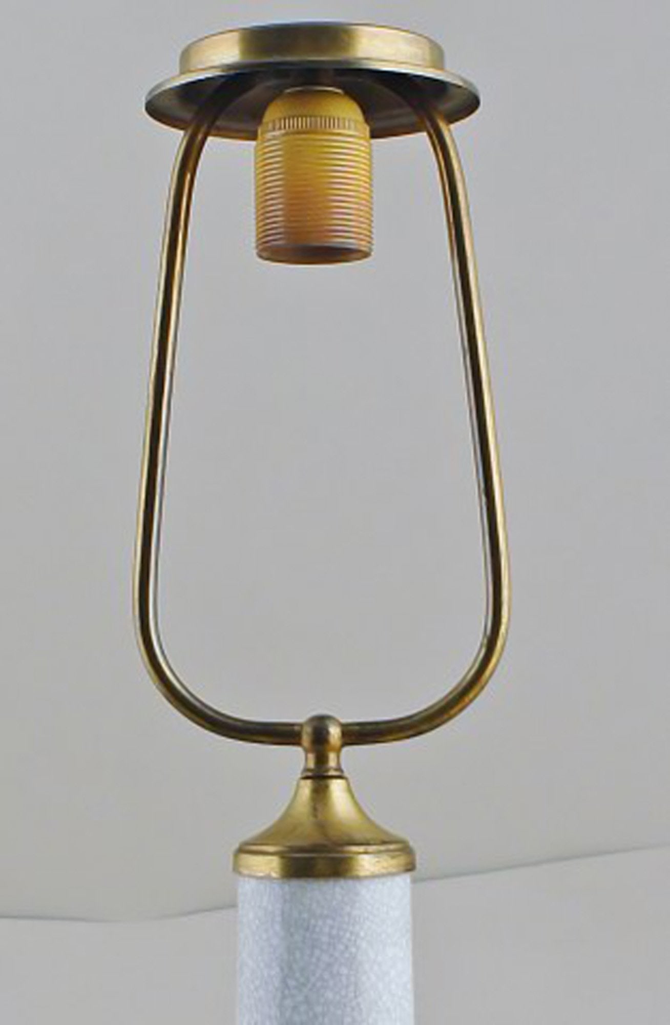 Dahl Jensen table lamp crackle porcelain, decorated in gold. - 5