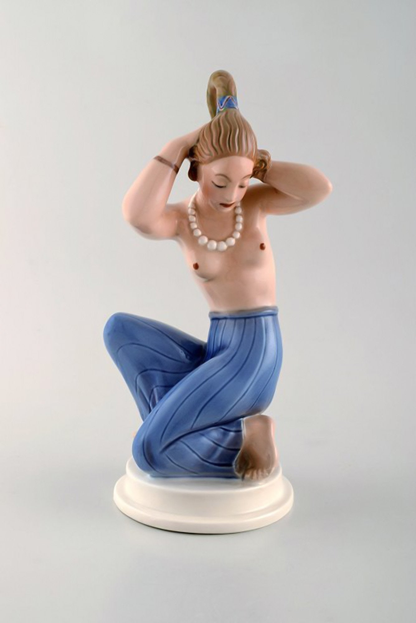 Jens Jacob Bregnø for Dahl-Jensen. Figure of porcelain nr. 1177, 'Morgen'.: Title: Jens Jacob Bregnø for Dahl-Jensen. Figure of porcelain nr. 1177, 'Morgen'. Description: Jens Jacob Bregnø for Dahl-Jensen. Figure of porcelain nr. 1177, 'Morgen'. Height: 27 cm. In perfect co