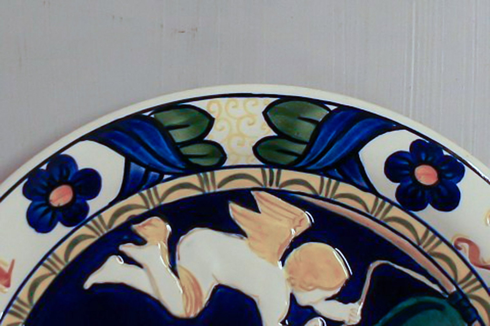 Large Aluminia Christmas plate 1910 in faience. - 6