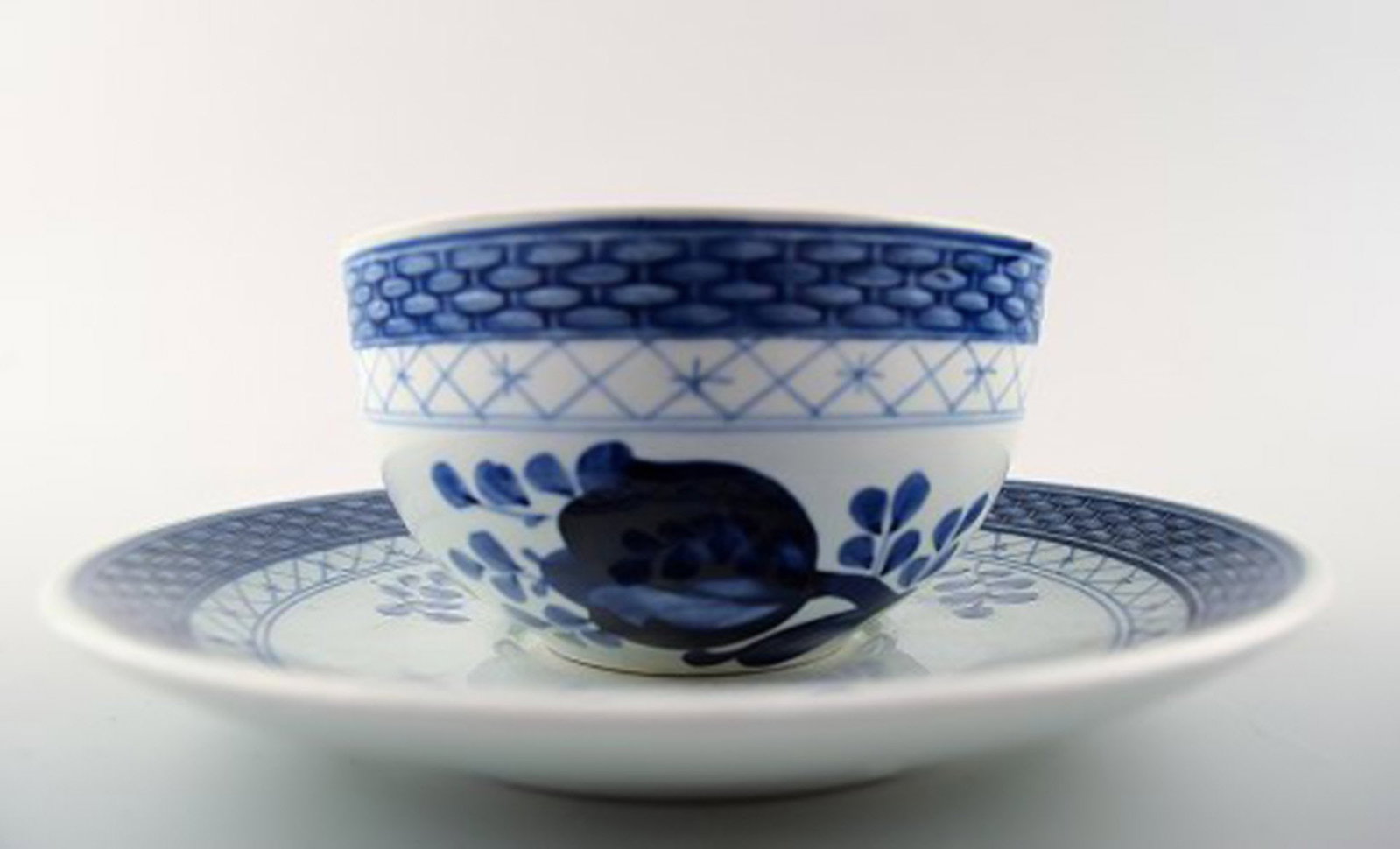 Set of Aluminia Tranquebar. Small chocolate / teacup with saucer. 12 sets in stock. - 2