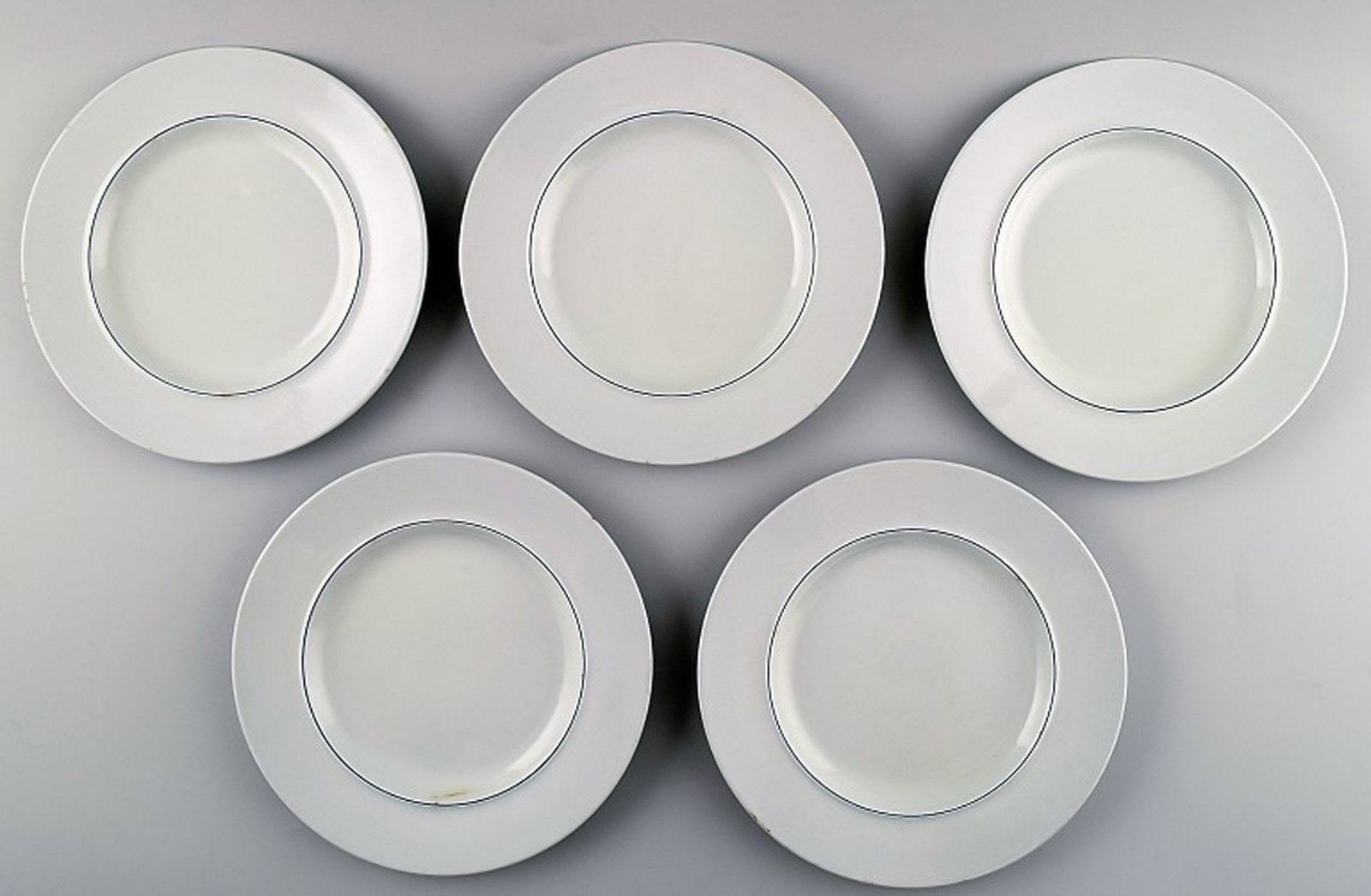 Deep plates for soup / pasta / porridge / yogurt. Aluminia/Royal Copenhagen blue line, earthenware. (1 of 4)