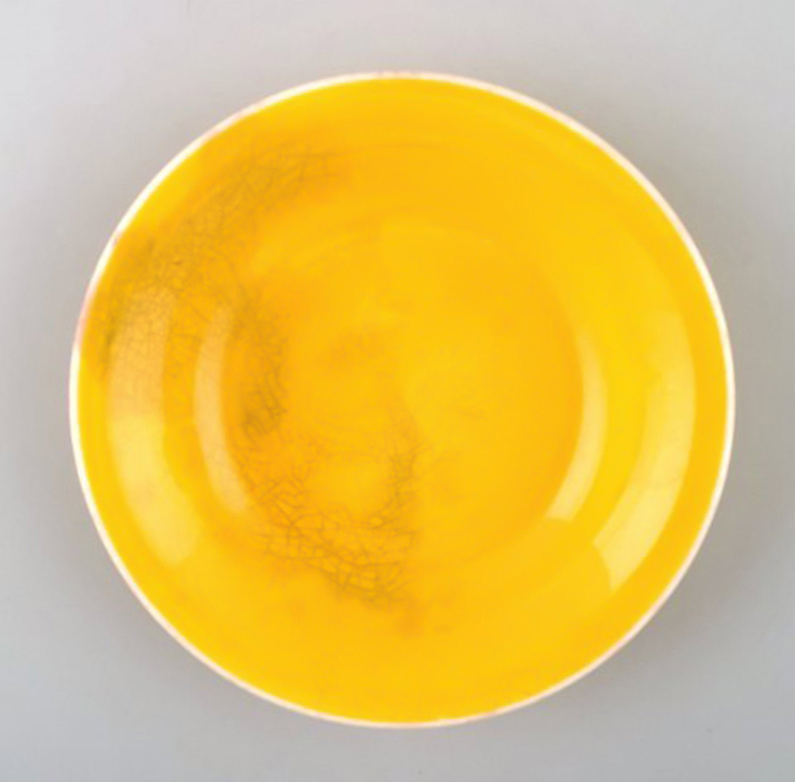 5 parts Susanne Yellow Confetti Royal Copenhagen / Aluminia. Dishes, bowl, candleholder. - 3
