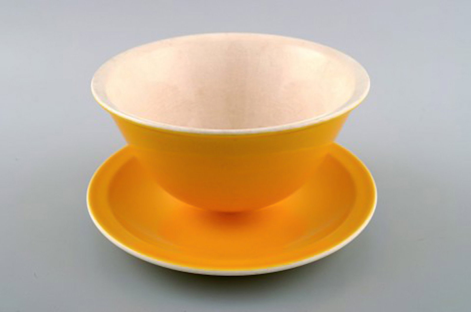 Sauce boat, Susanne Yellow Confetti Royal Copenhagen / Aluminia. - 2