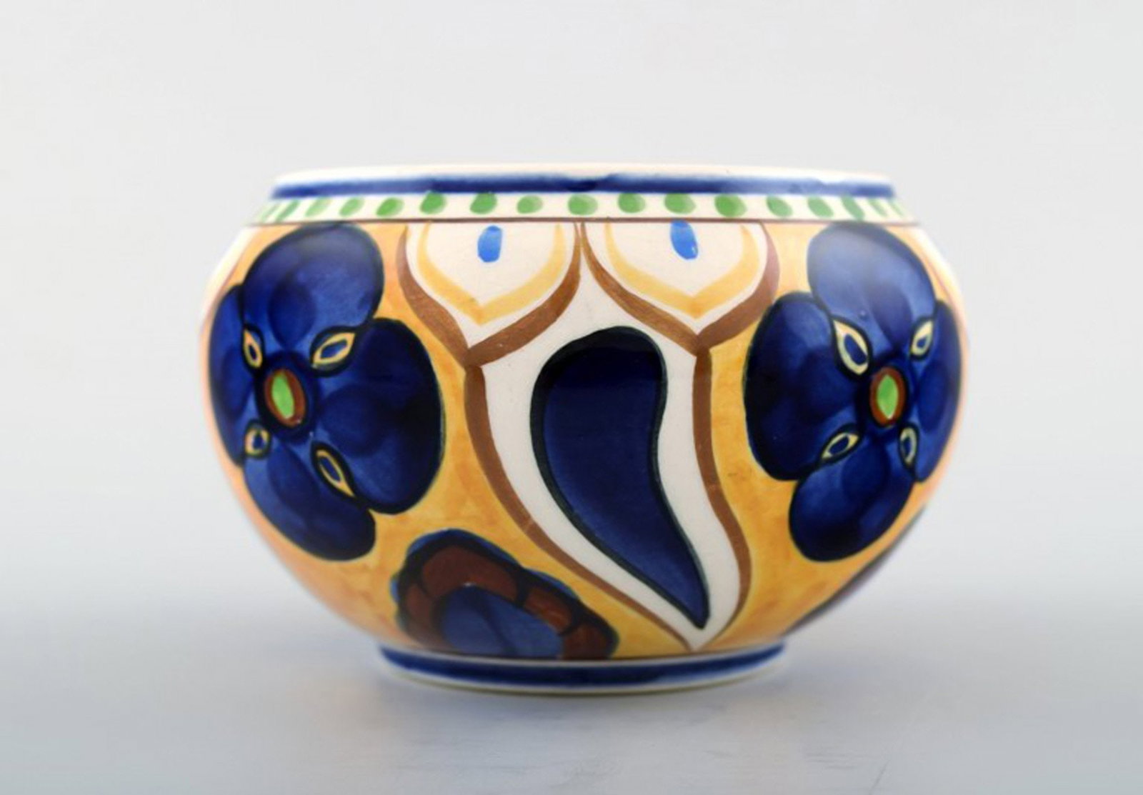 Aluminia vase, hand-painted with flowers, Denmark early 20 c. (1 of 6)