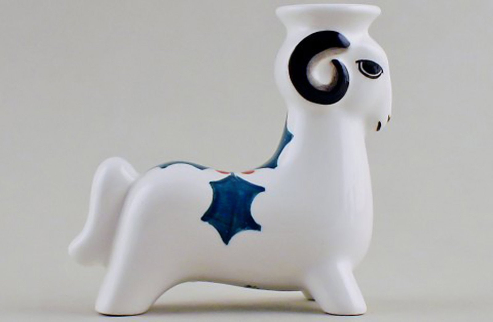 Royal Copenhagen faience candlesticks, Christmas bucks. 3 pcs. in stock. - 3
