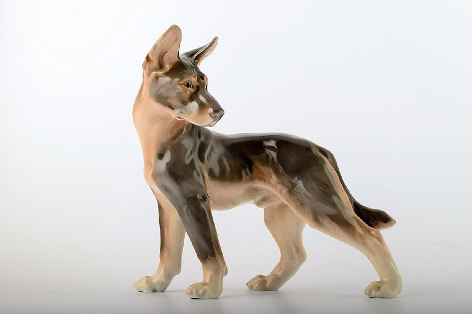 Rare Bing & Grondahl, B&G 2018, standing German shepherd puppy. 1920s. (1 of 4)