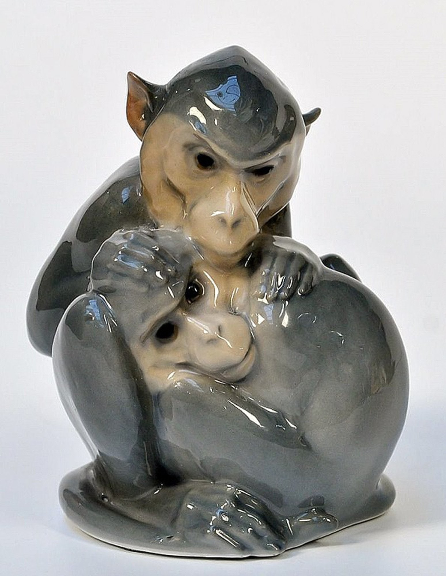Rare Royal Copenhagen figurine by Christian Thomsen. Two monkeys. (1 of 4)