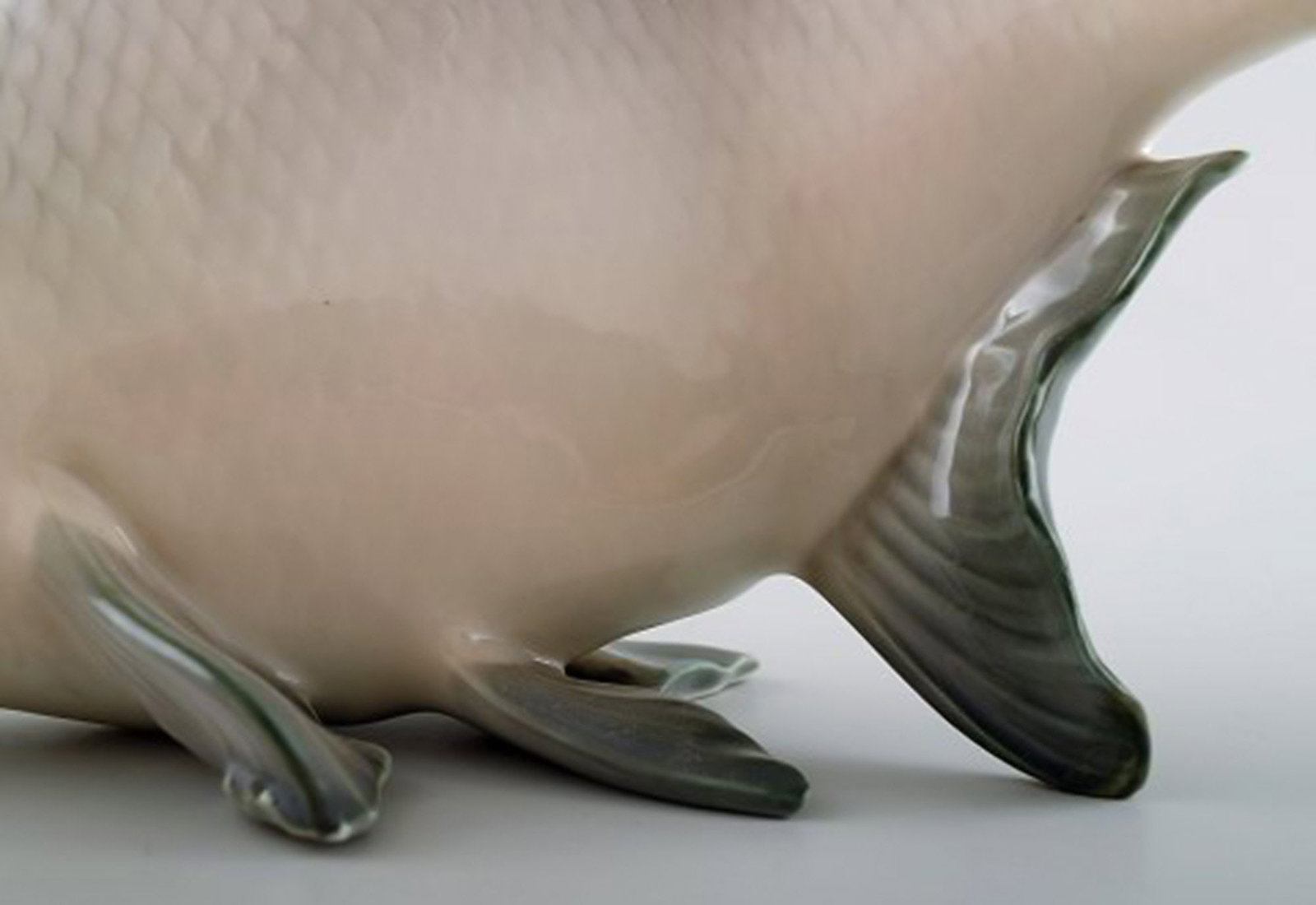 Bing & Grondahl / B & G number 1645 Carp by C. Mortensen. Beautiful porcelain figure. - 4