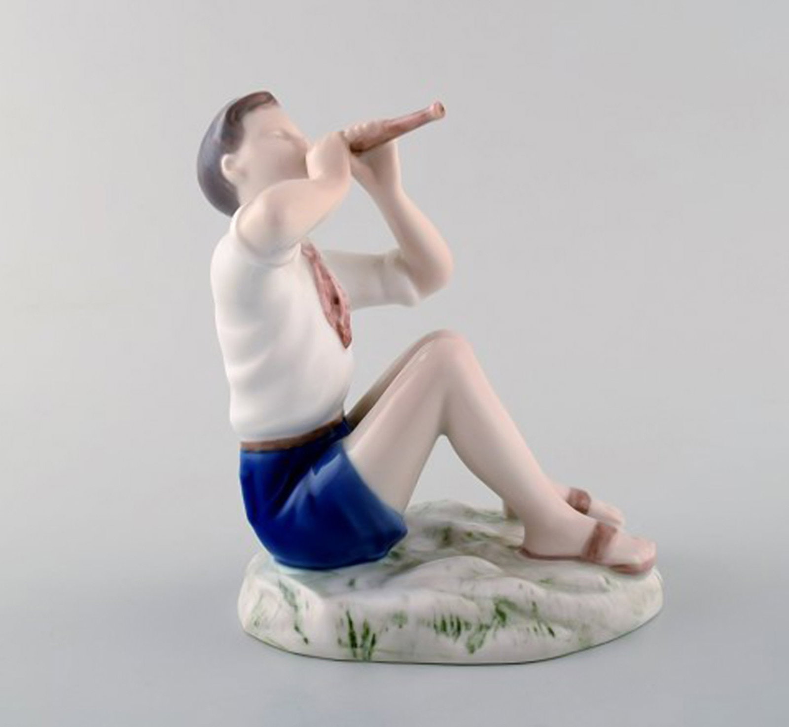 B & G / Bing & Grondahl - boy playing on flute - number 2344. - 3
