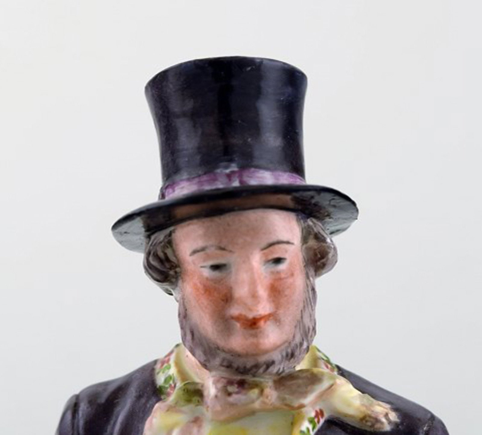 Antique and rare Bing & Grondahl, B&G figure in national costume. High quality overglaze. 1870's. - 4