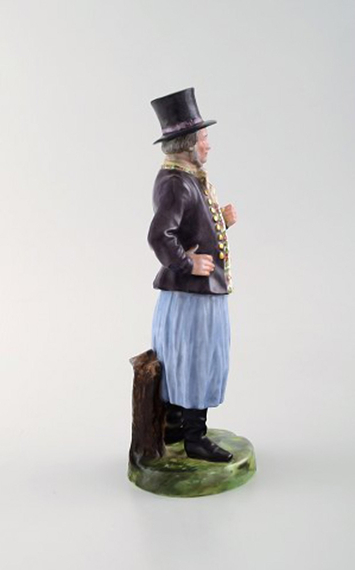 Antique and rare Bing & Grondahl, B&G figure in national costume. High quality overglaze. 1870's. - 7