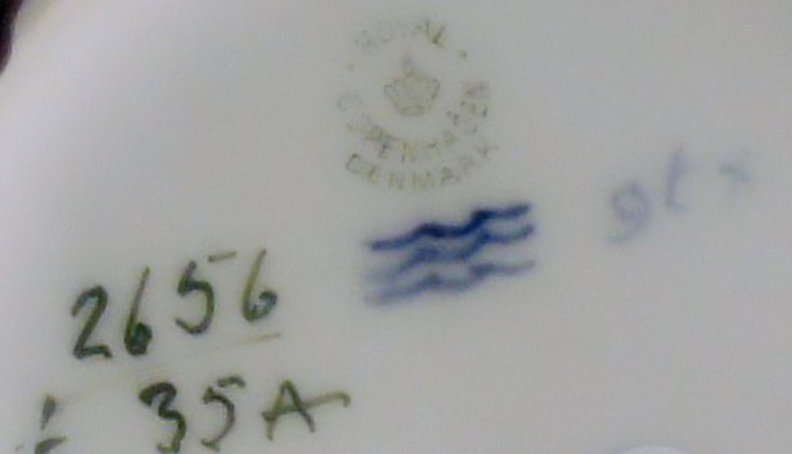 Royal Copenhagen vase with a flower and butterflies. - 4