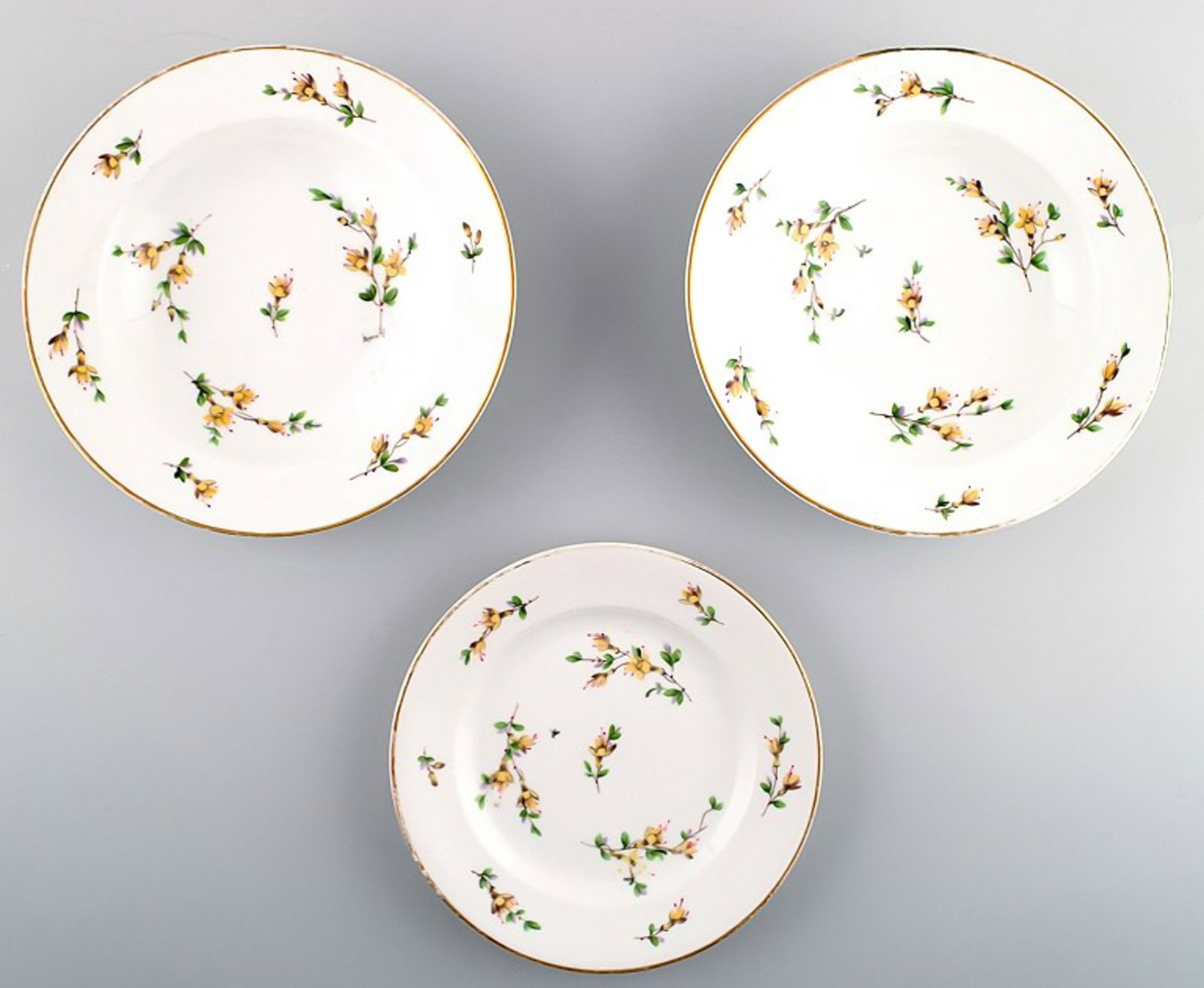 Royal Copenhagen 3 antique yellow barberry dishes. (1 of 3)