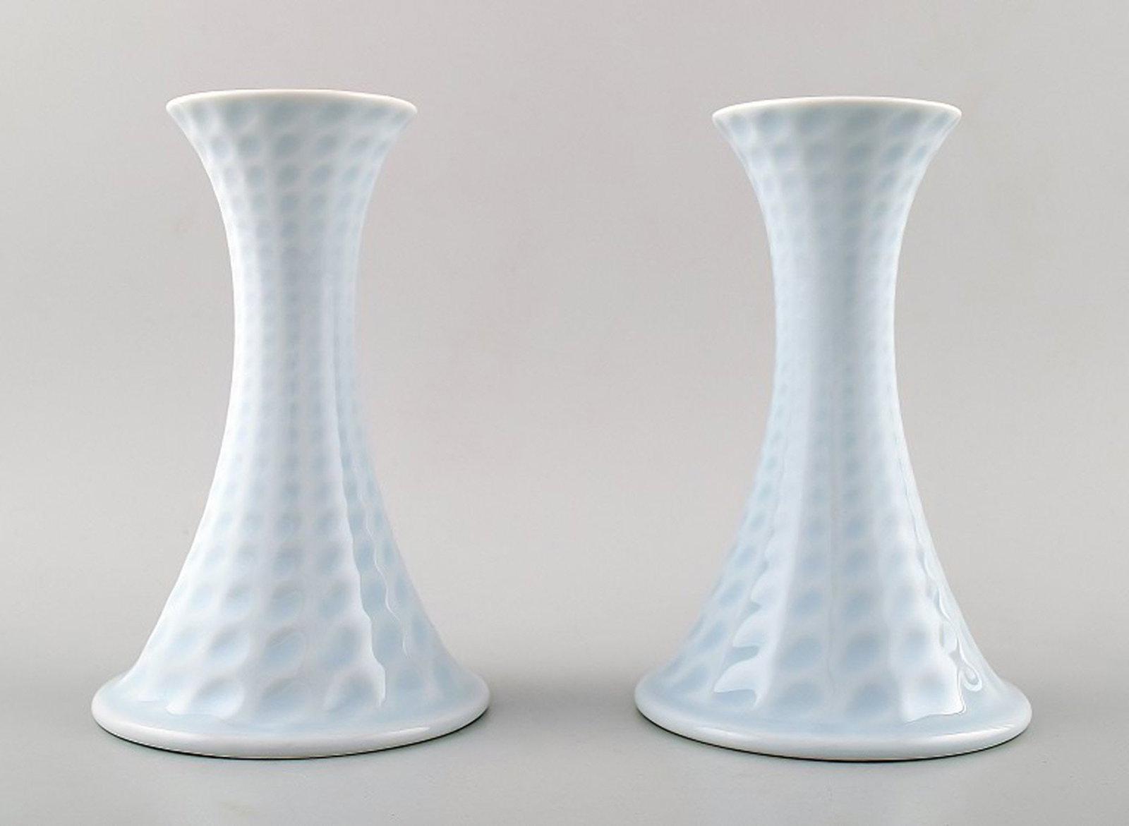 Royal Copenhagen porcelain pair of candlesticks. (1 of 5)