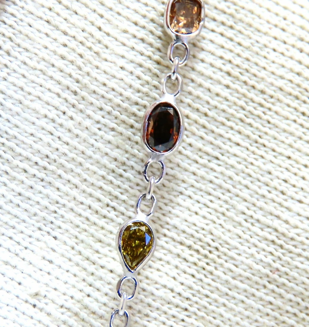 11.16ct Natural Multicolored Fancy Colored Diamonds Yard Necklace 14kt** - 4