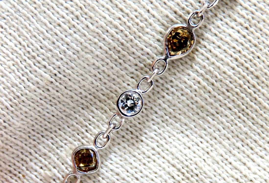 11.16ct Natural Multicolored Fancy Colored Diamonds Yard Necklace 14kt** - 5