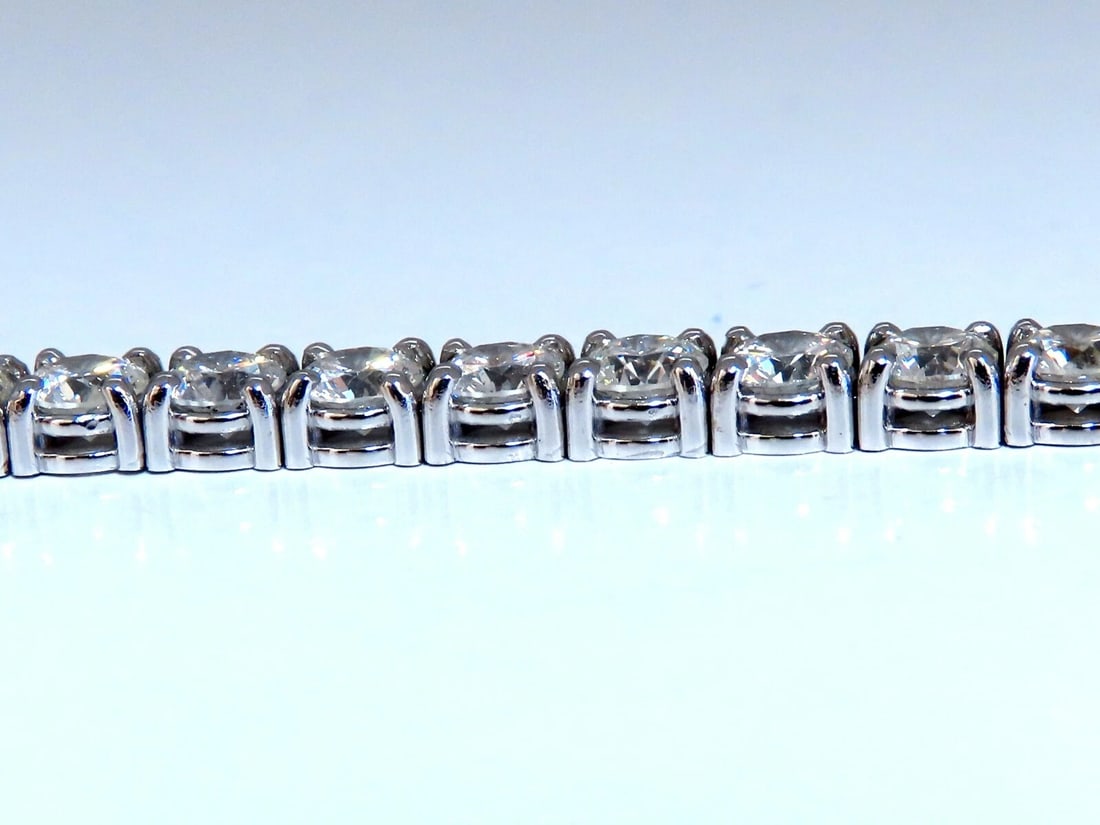 11.45ct Natural Diamonds Tennis Bracelet 14kt Gold Classic Riviera** - 4