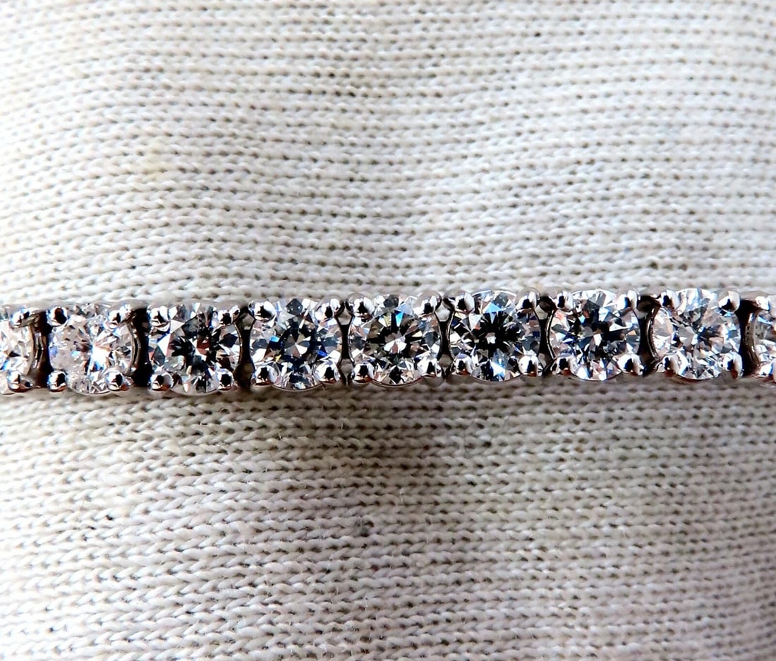11.45ct Natural Diamonds Tennis Bracelet 14kt Gold Classic Riviera** - 6
