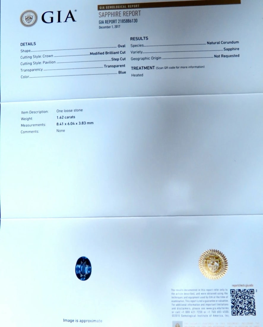 GIA Certified 1.86ct Natural Sapphire Diamonds Ring & matching eternity band** - 11