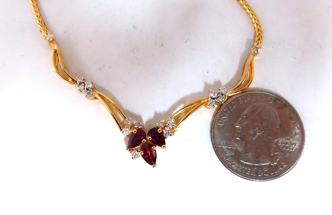 1.90ct Natural Ruby Diamonds Lariat Necklace 14kt ** - 2