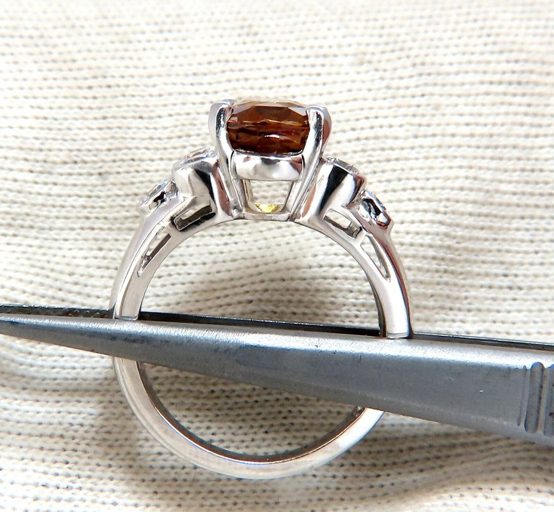 GIA Certified 4.75ct Natural No Heat Orange Brown Sapphire Diamond Ring 14kt** - 5