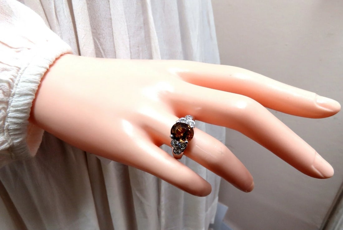 GIA Certified 4.75ct Natural No Heat Orange Brown Sapphire Diamond Ring 14kt** - 6