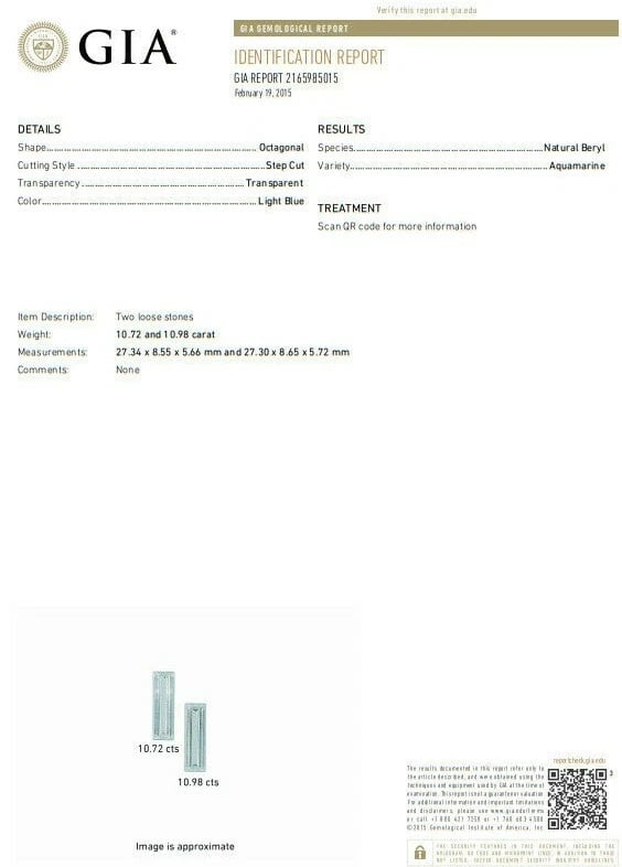 GIA Certified 24.20ct Natural Aquamarine Diamonds Long Dangle Earrings 14kt** - 6