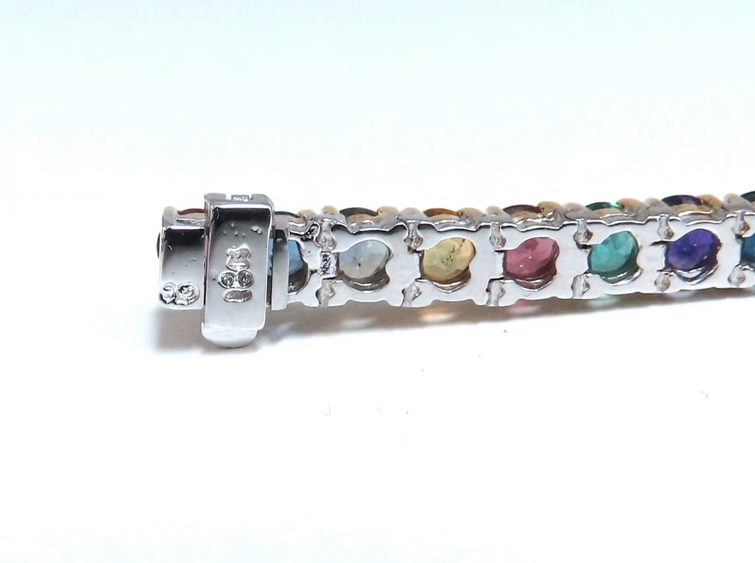 13.45Ct Natural Spinel Emerald Sapphire Ruby Amethyst Diamond Bracelet 14kt** - 2