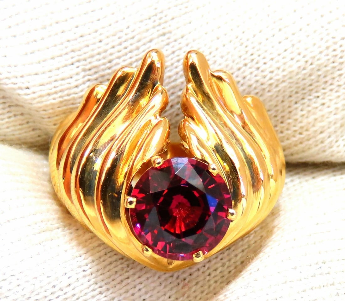 2.02ct Natural Tourmaline Solitaire Ring 14kt Eagle Wing Wrap** - 5